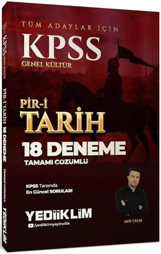 KPSS GK Tüm Adaylar İçin Tamamı Çözümlü Pir-i Tarih 18 Deneme | Yediiklim Yayınları (Ciltsiz)