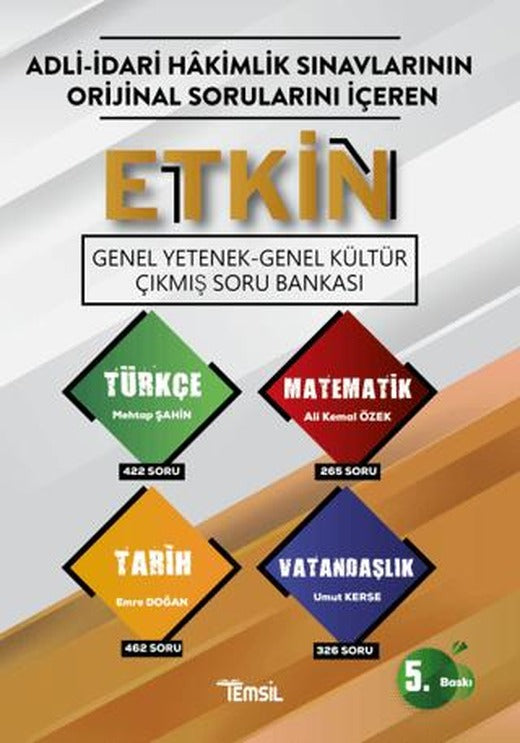 Adli-İdari Hakimlik Sınavlarının Orijinal Sorularını İçeren - Etkin Genel Yetenek-Genel Kültür Çıkmış Soru Bankası | Temsil Kitap (Ciltsiz)