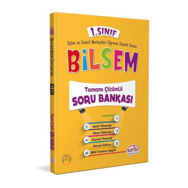 1.Sınıf Bilsem Tamamı Çözümlü Soru Bankası | Editör (İnce Kapak)