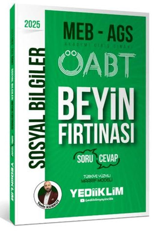 2025 MEB AGS ÖABT Sosyal Bilgiler Öğretmenliği Beyin Fırtınası (Soru-Cevap) | Yediiklim Yayınları (Ciltsiz)