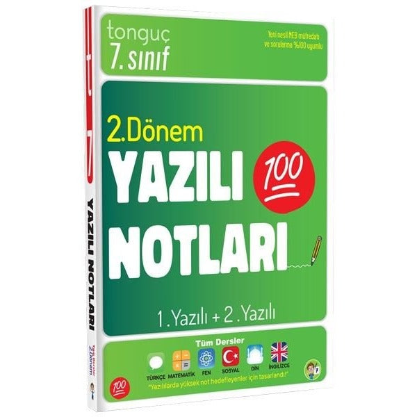 7.Sınıf Yazılı Notları 2.Dönem 1+2.Yazılı | Tonguç Akademi (İnce Kapak)