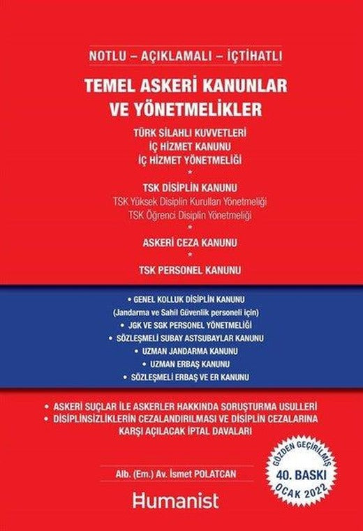 Temel Askeri Kanunlar ve Yönetmelikler | Humanist Kitap Yayıncılık (İnce Kapak)