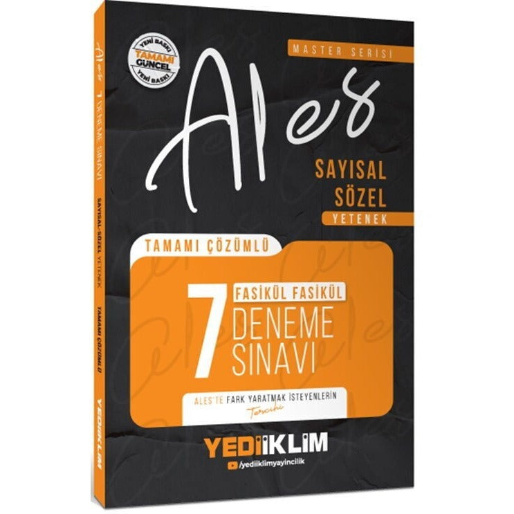 2026 Master Serisi ALES Sayısal - Sözel Yetenek Tamamı Çözümlü Fasikül 7 Deneme | Yediiklim Yayınları (İnce Kapak)