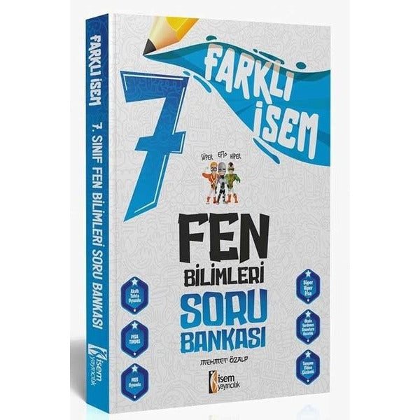 2024 7.Sınıf Fen Bilimleri Farklı İsem Soru Bankası | İsem Yayıncılık - Ortaokul (İnce Kapak)