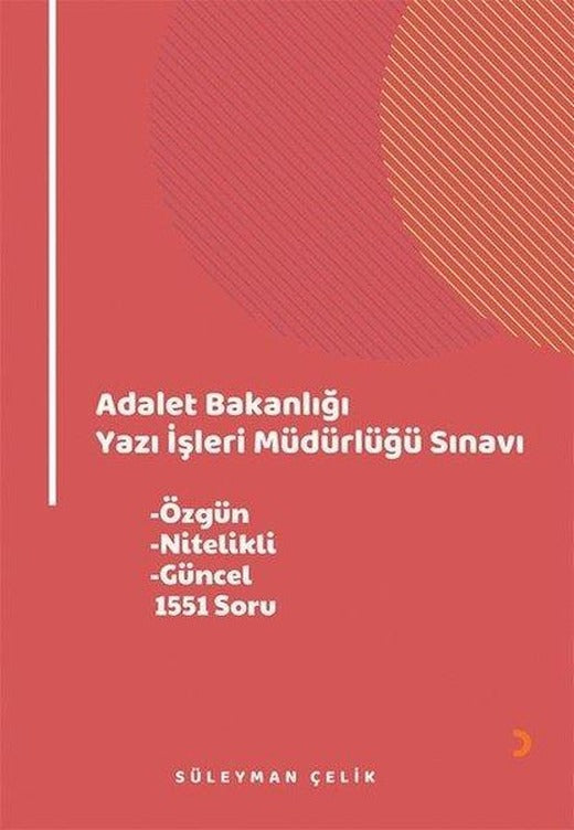 Adalet Bakanlığı Yazı İşleri Müdürlüğü Sınavı | Cinius (İnce Kapak)