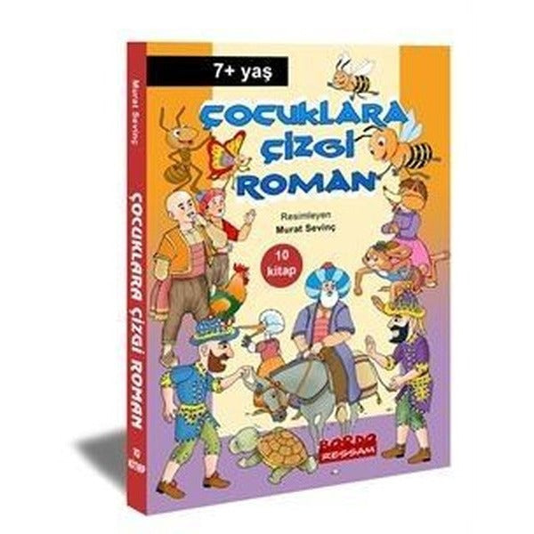 Çocuklara Çizgi Roman Seti - 10 Kitap Takım | Bordo Ressam (İnce Kapak)
