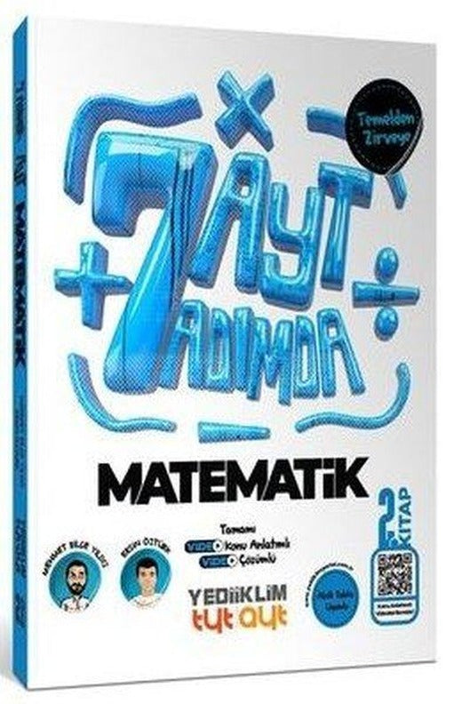 AYT Yedi Adımda Temelden Zirveye Matematik Tamamı Video Konu Anlatımlı ve Tamamı Video Çözümlü 2. Ki | Yediiklim Yayınları (İnce Kapak)