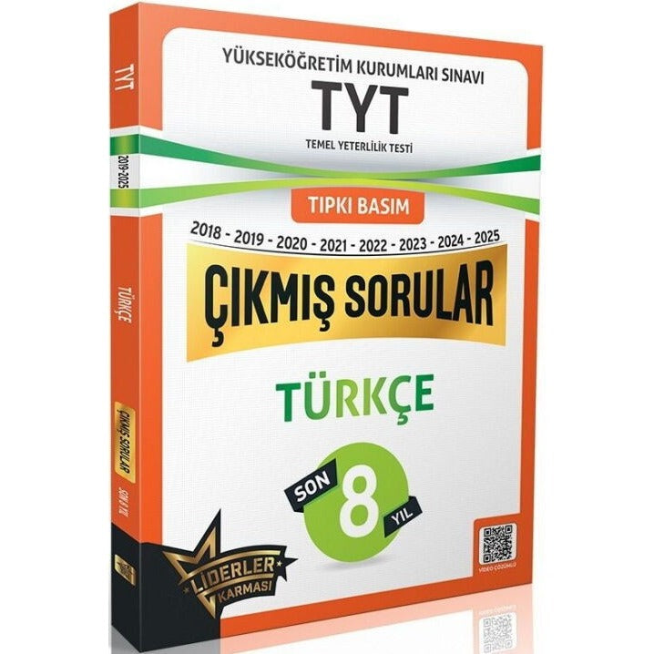 TYT Türkçe Son 8 Yıl Çıkmış Sorular (2018-2025) | Liderler Karması Yayınları (Ciltsiz)