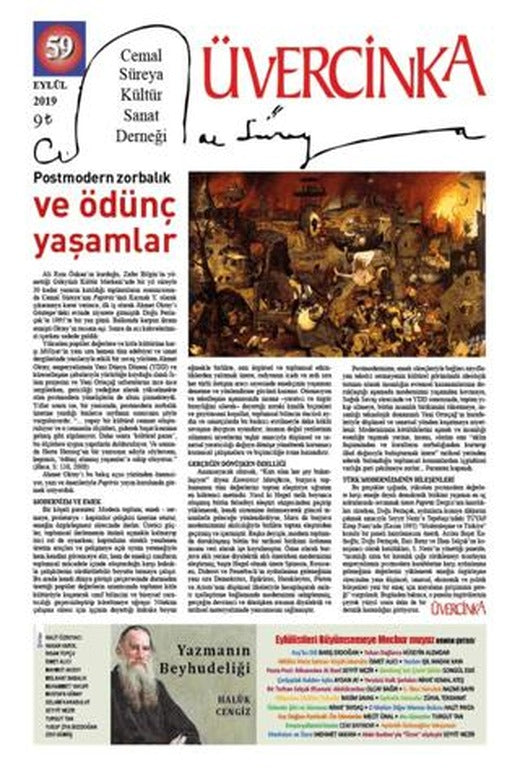 Üvercinka Dergisi Sayı: 59 Eylül 2019 | Üvercinka Dergisi (Ciltsiz)