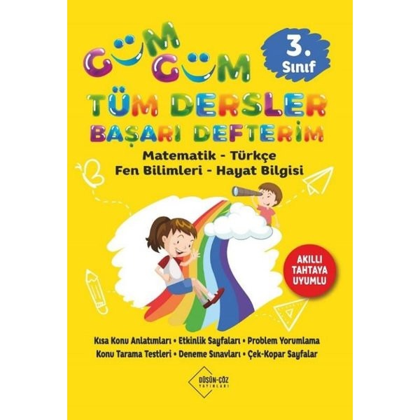 3. Sınıf Güm Güm Tüm Dersler Başarı Defterim - Matematik - Türkçe - Fen Bilimleri - Hayat Bilgisi | Düşün Çöz Yayınları (İnce Kapak)