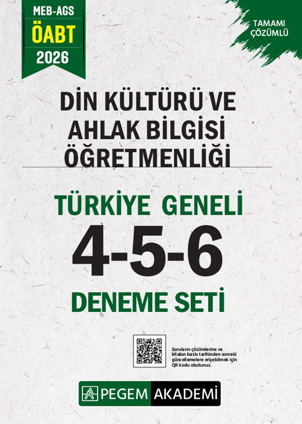 2026 MEB AGS ÖABT Din Kültürü ve Ahlak Bilgisi Öğretmenliği Tamamı Çözümlü Türkiye Geneli 4-5-6 (3'lü Deneme Seti)