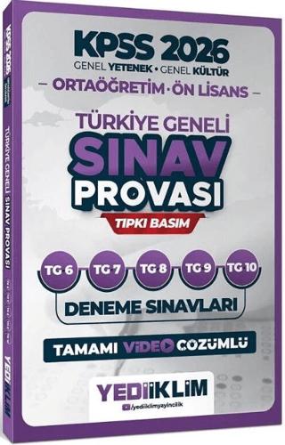 2026 KPSS Lise Ortaöğretim Ön Lisans Türkiye Geneli Sınav Provası 5 Deneme Çözümlü (6-7-8-9-10) | Yediiklim Yayınları (Ciltsiz) - Resim 1