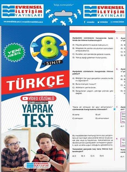 8. Sınıf Türkçe Yeni Nesil Yaprak Test | Evrensel İletişim Yayınları (İnce Kapak) - Resim 1