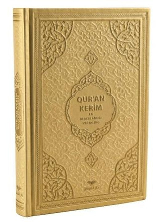 Orta Boy Medine Hatlı Flemenkçe Tepe Varaklı Termo Deri Kuran-ı Kerim Meali Gold (13674) | Furkan Neşriyat (Ciltli)