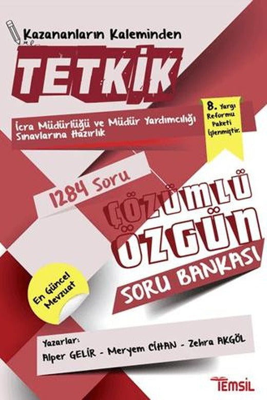 Tetkik İcra Müdürlüğü ve Müdür Yardımcılığı Sınavlarına Hazırlık Çözümlü Soru Bankası | Temsil Kitap (Ciltsiz)