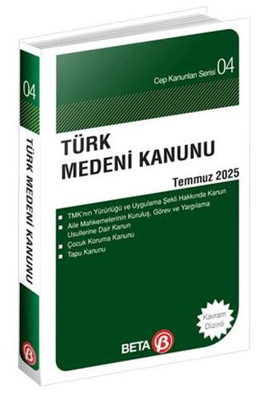 Türk Medeni Kanunu Temmuz 2025 | Beta Yayınevi (Ciltsiz)