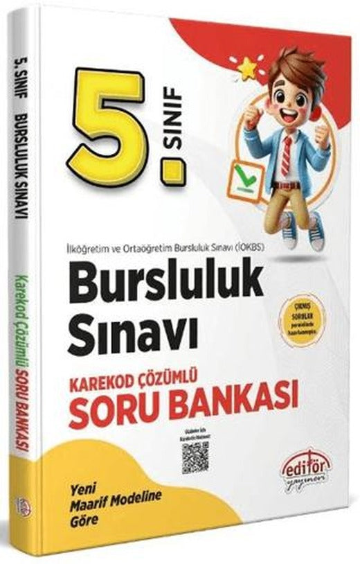 5. Sınıf Bursluluk Sınavı Soru Bankası - Karekod Çözümlü | Editör Yayınevi (Ciltsiz)