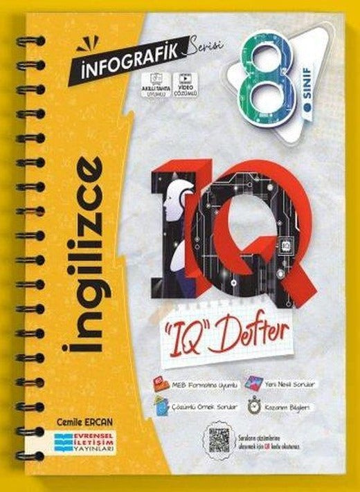 8.Sınıf İngilizce İnfografik Serisi IQ Akıllı Defter | Evrensel İletişim Yayınları (İnce Kapak)