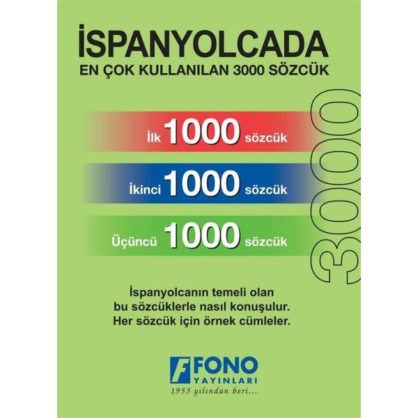İspanyolcada En Çok Kullanılan 3000 Sözcük | Fono Yayınları (Ciltsiz)