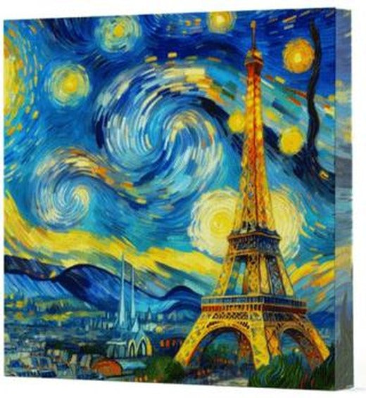 Van Gogh 9 Eyfel Kulesi - Çizgisiz Yan Boyamalı Defter | Vivago Art