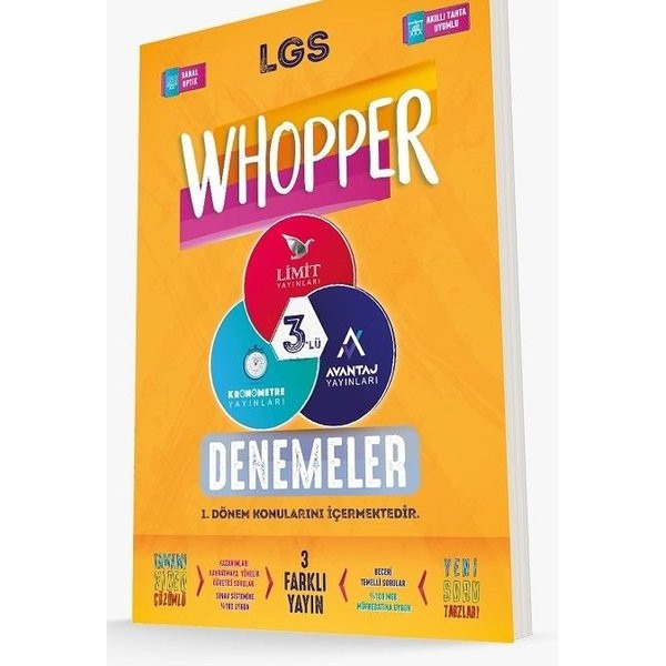 Limit 8. Sınıf Whoopper 3'lü Deneme Seti | Limit Yayınları (İnce Kapak)