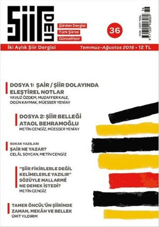 Şiirden İki Aylık Şiir Dergisi Sayı: 36 Temmuz-Ağustos 2016 | Şiirden Yayıncılık (Ciltsiz)