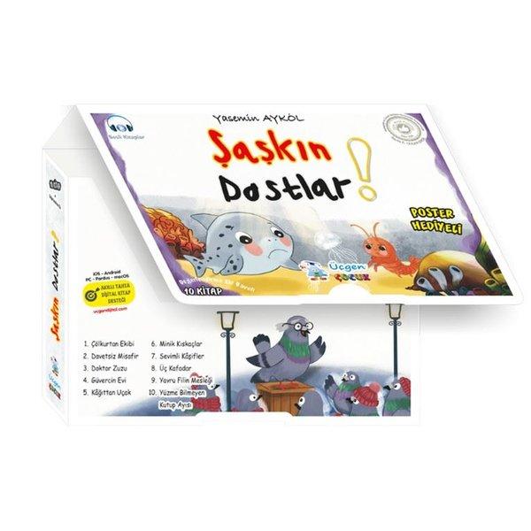Şaşkın Dostlar Seti - 10 Kitap Takım - Kutulu 32 Sayfa (10 Kitaplı Okuma Seti + Değerlendirme Eki) | Üçgen Çocuk (İnce Kapak) - Resim 1