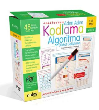 Adım Adım Kodlama Algoritma Dikkat Geliştirme Seviye 2 | Piar Kids - Resim 1