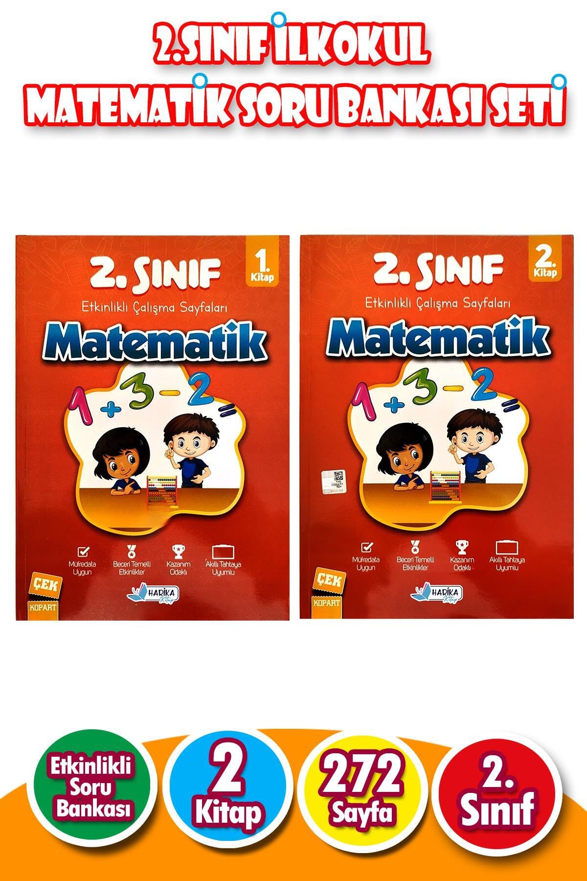 2.Sınıf İlkokul Matematik Soru Bankası Seti - 2 Kitap - 272 Sayfa kitap kapağı