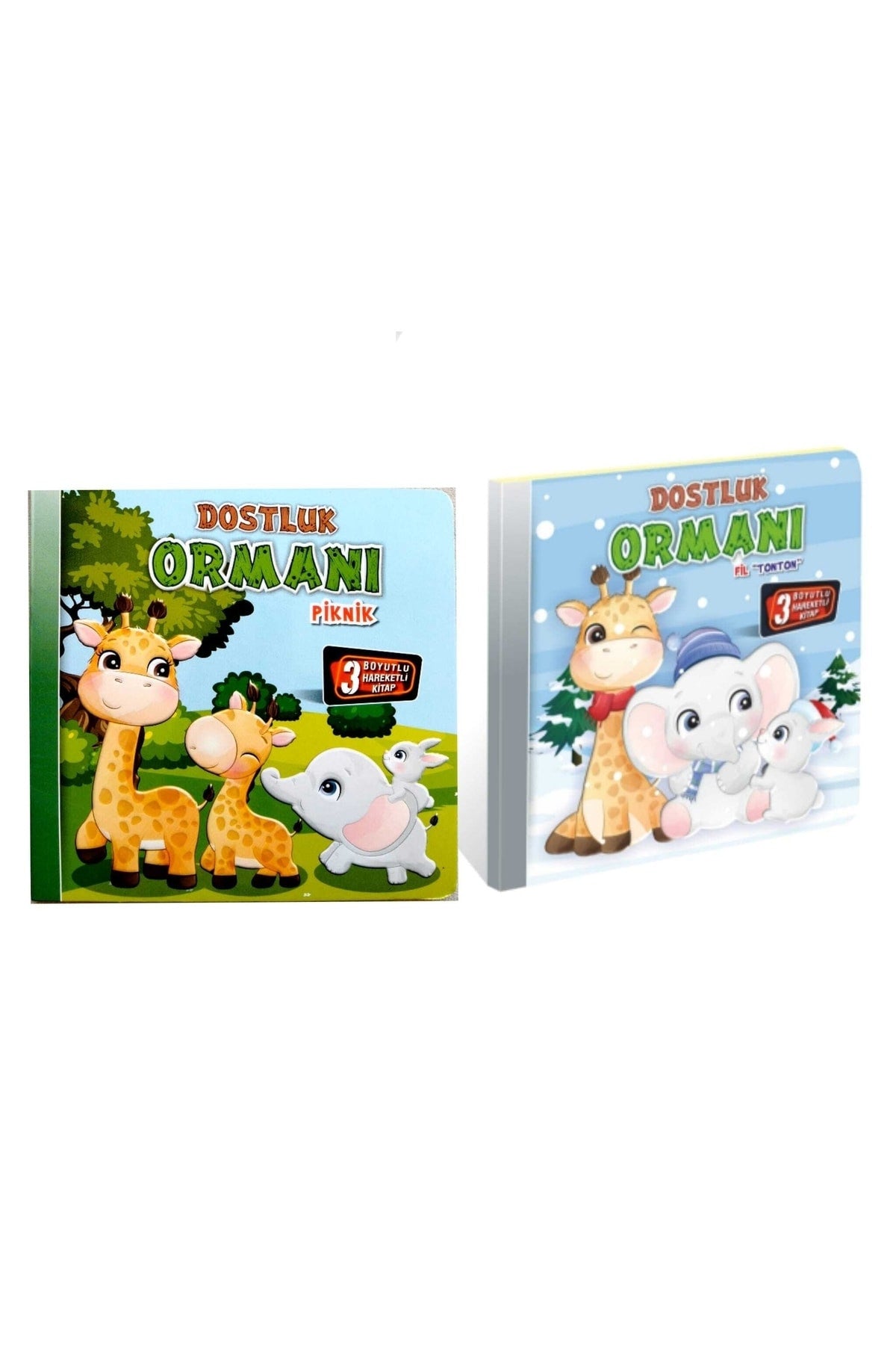 3 Boyutlu Hareketli Kitap Dostluk Ormanı Serisi 2li Set,pop-up Kitap kitap kapağı
