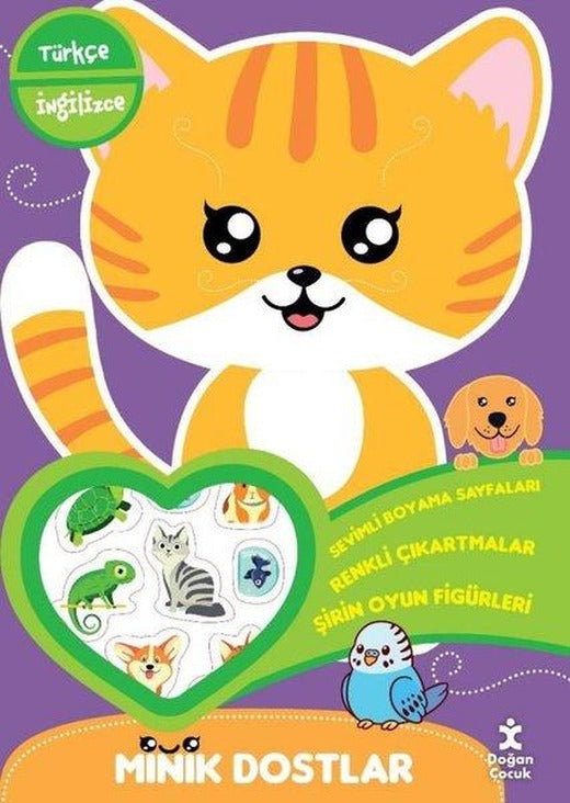 Minik Dostlar Evinin Yanında Boyama Kitabı - Türkçe İngilizce