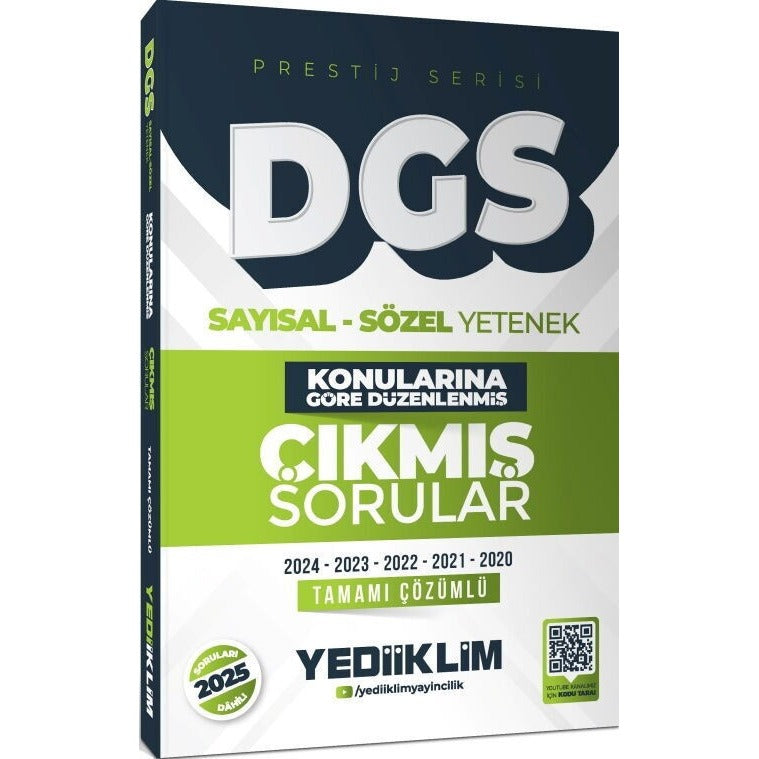 2026 DGS Prestij Serisi Sayısal Sözel Yetenek Konularına Göre Düzenlenmiş Tamamı Çözümlü Çıkmış Soru | Yediiklim Yayınları (İnce Kapak)