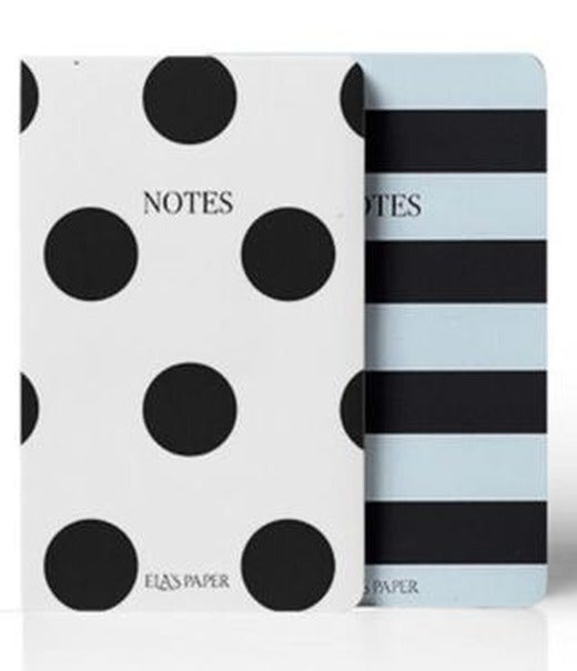 Çizgili Puantiyeli Twins Defter | Elaspaper (Ciltsiz)