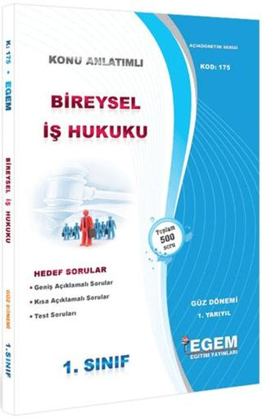 1. Sınıf 1. Yarıyıl Bireysel İş Hukuku Konu Anlatımlı Soru Bankası - Kod 175