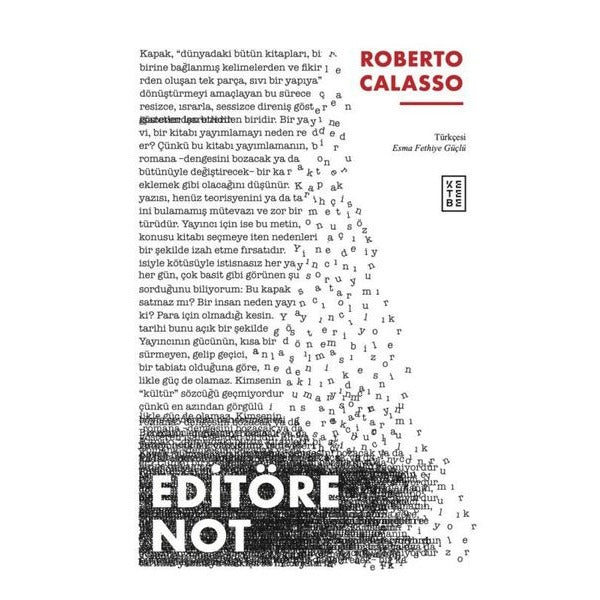 Editöre Not | Roberto Calasso (İnce Kapak)