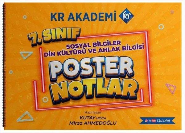 7.Sınıf Sosyal Bilgiler Din Kültürü ve Ahlak Bilgisi Poster Notlar | KR Akademi (İnce Kapak) - Resim 1