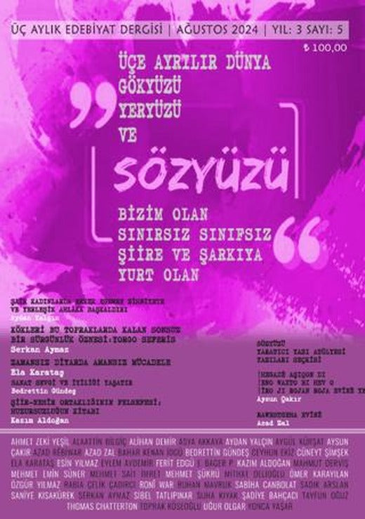Sözyüzü Dergisi Sayı: 5 Ağustos 2024 | Sözyüzü Dergisi Yayınları (Ciltsiz)