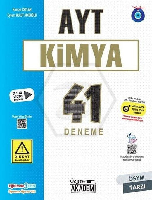 AYT Kimya 41'li Deneme Sınavı | Üçgen Akademi (İnce Kapak)