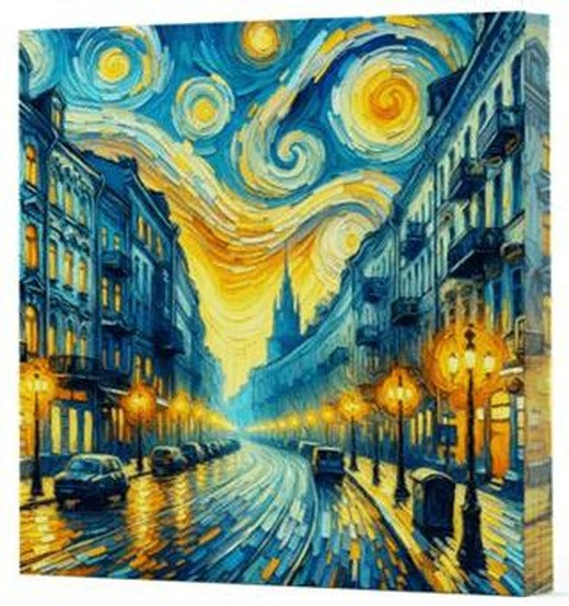 Van Gogh 6 Sokak - Çizgisiz Yan Boyamalı Defter | Vivago Art