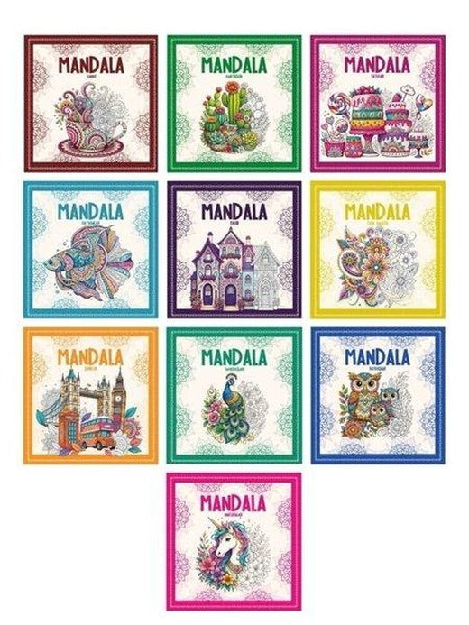 Mandala Boyama Seti - 10 Kitap Takım | Vivago Art (İnce Kapak)