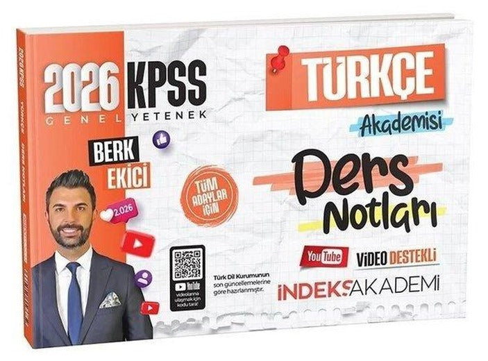 2026 KPSS Türkçe Akademisi Video Ders Notları | İndeks Akademi (İnce Kapak)