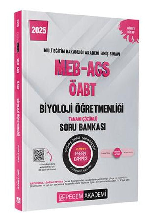 2025 MEB-AGS-ÖABT Biyoloji Tamamı Çözümlü Soru Bankası | Pegem Akademi Yayıncılık (Ciltsiz)