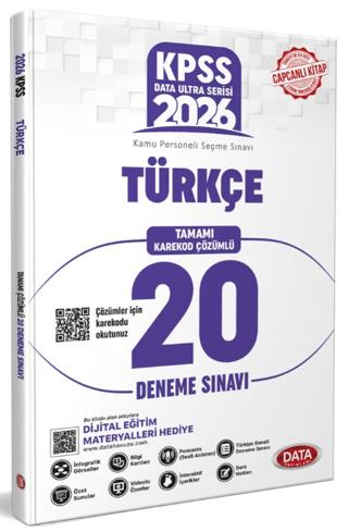 2026 KPSS Ultra Serisi Türkçe Tamamı Çözümlü 20 Deneme Sınavı | Data Yayınları (Ciltsiz) - Resim 1