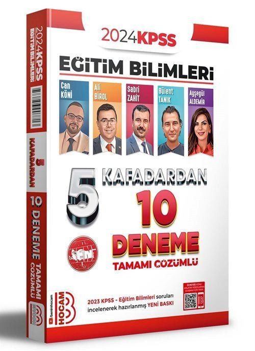 KPSS Eğitim Bilimleri 5 Kafadardan Tamamı Çözümlü 10 Deneme | Benim Hocam Yayınları (Ciltsiz)