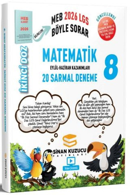 2026 8. Sınıf Matematik İkinci Doz Sarmal Branş Denemeleri | Sinan Kuzucu Yayınları (Ciltsiz)
