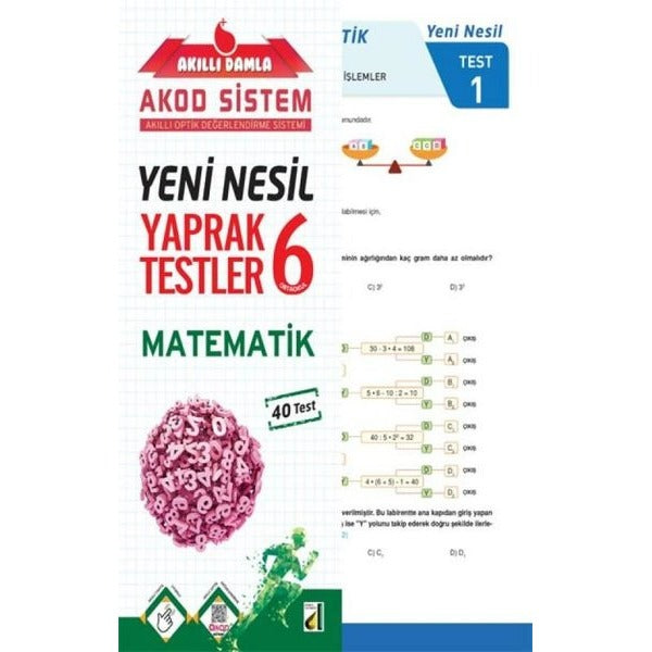 6.Sınıf Matematik Yeni Nesil Yaprak Testler | Damla Yayınevi (İnce Kapak)