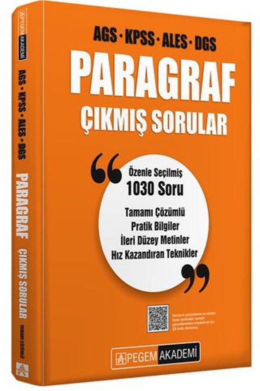 AGS KPSS ALES DGS Paragraf Çıkmış Sorular | Pegem Akademi Yayıncılık (Ciltsiz)