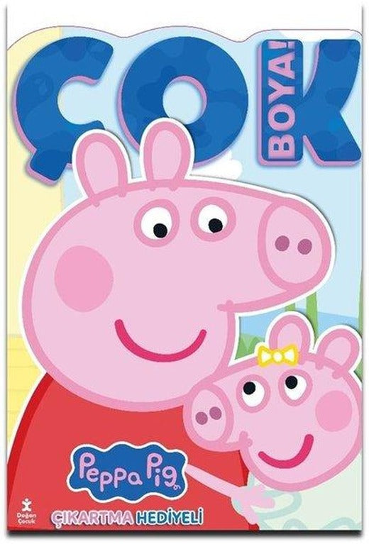 Peppa Pig ve Evie - Çok Boya! Çıkartmalı Dev Boyama Kitabı | Doğan Çocuk (İnce Kapak)