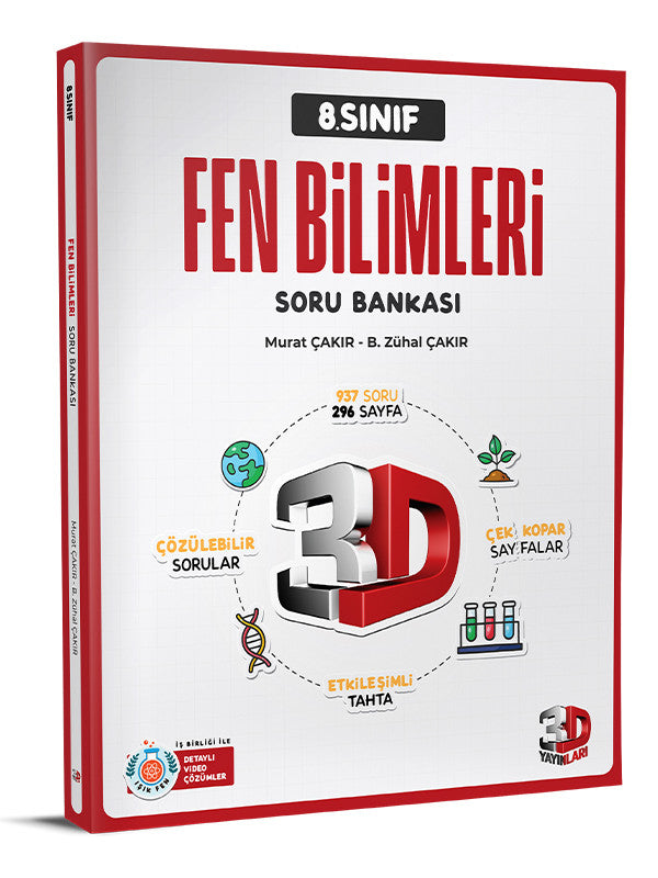 3D 2025 8. Sınıf Lgs Fen Bilimleri Soru Bankası kitap kapağı