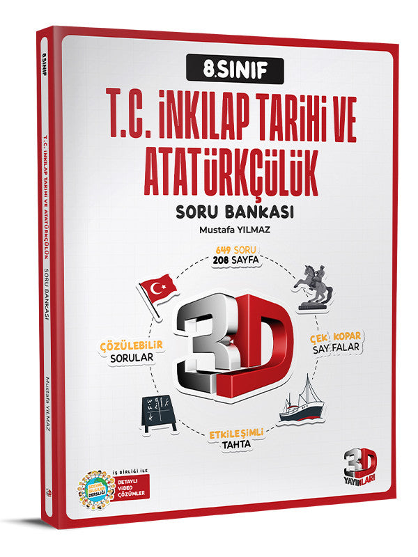 3D 2025 8. Sınıf Lgs İnkılap Tarihi Soru Bankası kitap kapağı
